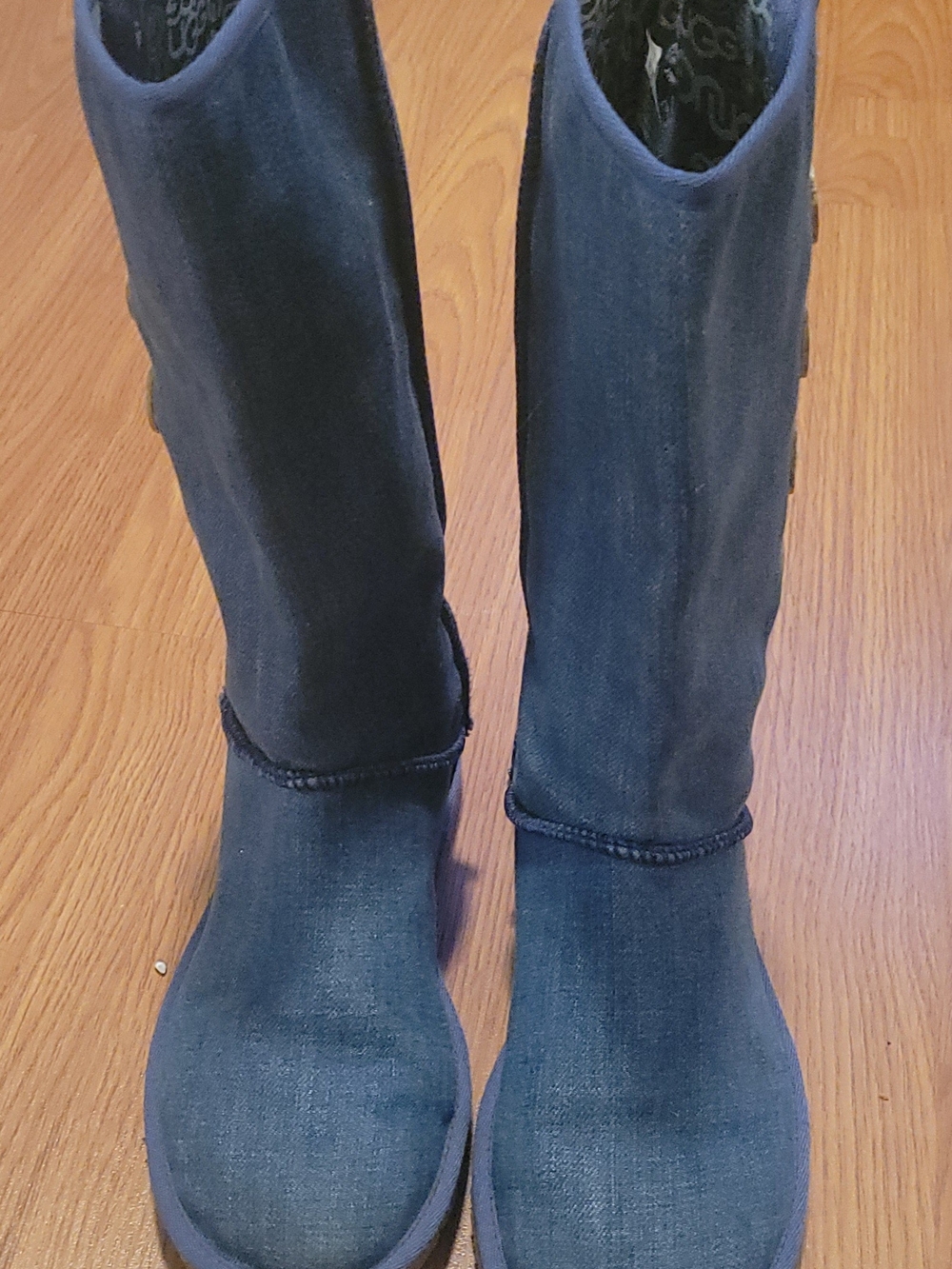 UGG Australia Lo Pro Denim Side Button Boots Blue Size 6